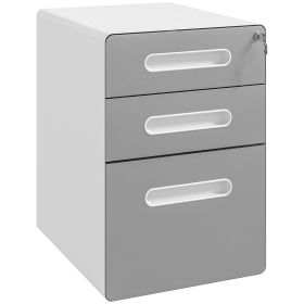 Lockable File Cabinet, Steel Filing Cabinet on Wheels for Legal, A4, Letter Size, Home Office
