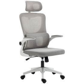 Ergonomic Office Chair with Auto-Adaptive Lumbar Support, High Back Desk Chair with Adjustable Headrest & Height, Rotatable Arm